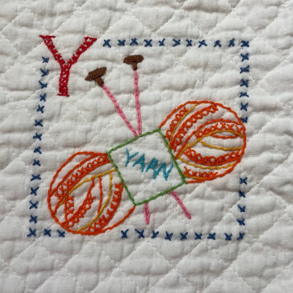 Handmade Alphabet Quilt Baby Blanket ABC Cross Stitch Play Mat Protective Layer